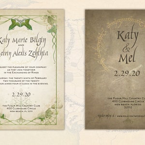 Elven Inspired Wedding Invitation Template Photoshop Raw Files image 2