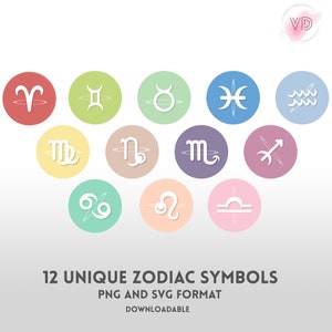 Zodiac Unique Design Icon Set *DOWNLOADABLE*