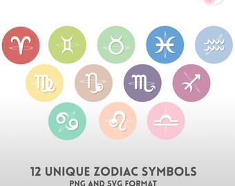 Zodiac Unique Design Icon Set *DOWNLOADABLE*