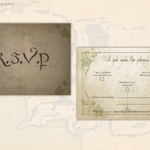 Elven Inspired Wedding Invitation Template Photoshop Raw Files image 3