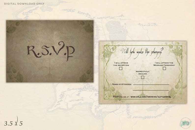 Elven Inspired Wedding Invitation Template Photoshop Raw Files image 3