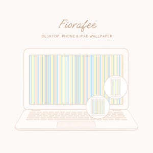Pastell Streifen Wallpaper Set, Ästhetisches Laptop Hintergrundbild, Buntes Minimal Desktop Hintergrund, iPad & Handy Bundle | WP251