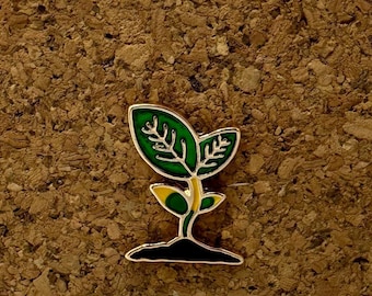 Growing Plant Enamel Pin – Nature Lover Pin, Cute Botanical Lapel Pin