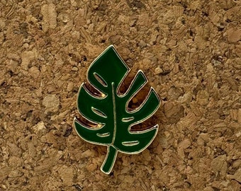 Monstera Leaf Enamel Pin - Tropical Plant Accessory