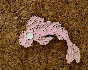 Koi Fish Pink Enamel Pin | Elegant & Playful Fish Pin | Japanese Inspired Gift