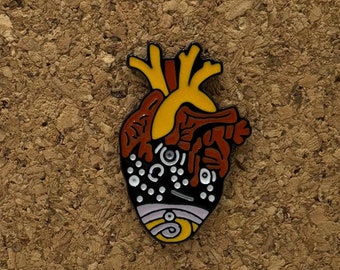 Realistic Heart Enamel Pin | Anatomical Heart Pin | Science & Medical Gift