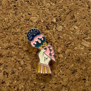 Hand Holding Ice Cream Enamel Pin - Cute Dessert Lover Pin - Sweet Treat Jewelry - Fun Ice Cream Gift