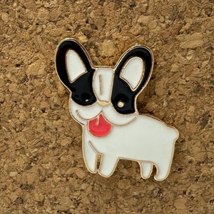 Pin de esmalte de bulldog francés: adorable diseño de bulldog francés