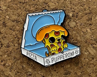 Pupperoni Pizza Enamel Pin - Cute Dog Pizza Pin - Fun Foodie and Pet Lover Accessory - Quirky Pizza Gift