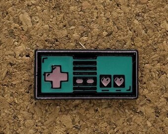 Retro Controller Enamel Pin | Vintage Gaming Pin | 80s 90s Nostalgia Gift