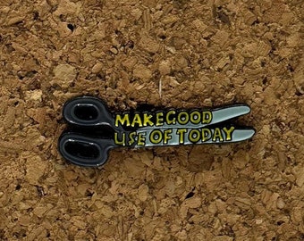 Maak goed gebruik van de emaille pin van de schaar | Motiverende en leuke pin | Creatief cadeau