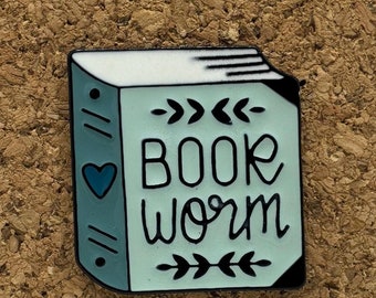 Book Worm Enamel Pin | Literary Reader Pin | Cute & Fun Pin