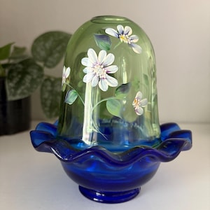 Hand Painted Fenton Fairy Lamp