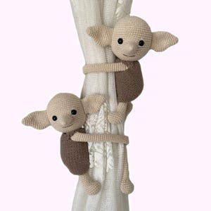 Dobby Curtain Tie Back, Dobby, Lion, Elephant, Monkey, Giraffe, Safari Themed Nursery, HP Themed Nursery Curtain Decor, Baby Shower Gift