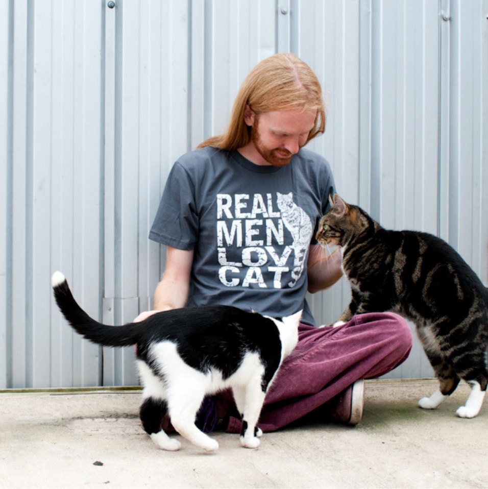 Cat shirt Real Men Love Cats funny tshirts American