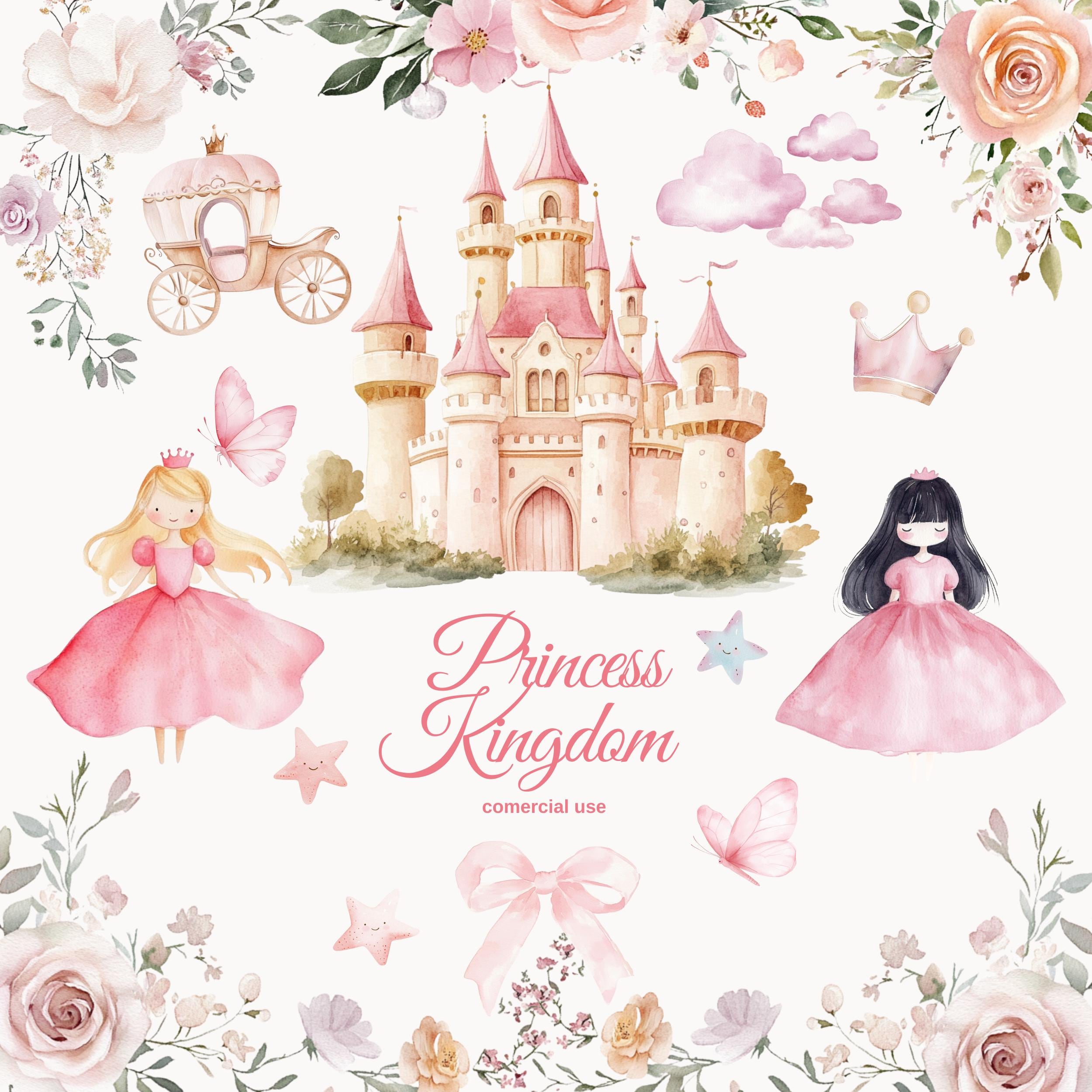 Princess Kingdom - Baby Girl Watercolor , Little Princess Clipart ...
