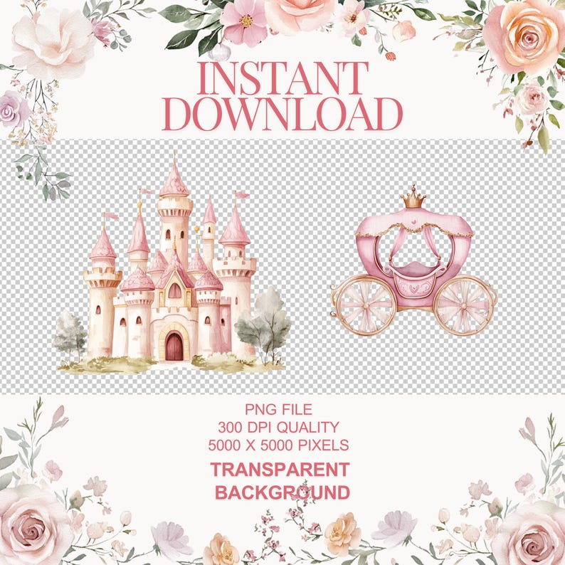 Princess Kingdom - Baby Girl Watercolor , Little Princess Clipart ...