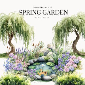 Aquarell Frühling ClipArt, Florale Grafiken, Frühling Garten Clipart, Frühling Blumen Clipart, Aquarell Frühling Garten, digitale Aufkleber, Frühling PNG