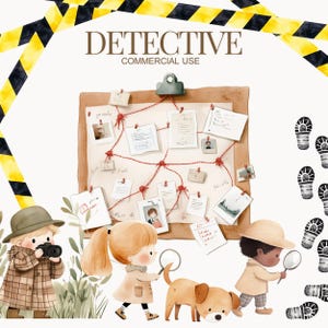 Detektiv Aquarell Clipart, Detektiv Grafiken, Privatdetektiv Clipart, Spion Clipart, Geheimagent Clipart, Kleiner Detektiv PNG