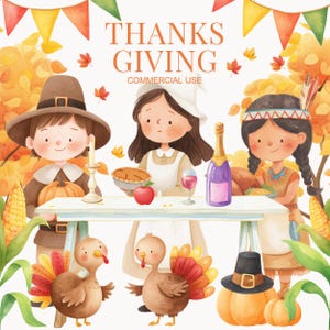 Clipart de Ação de Graças em aquarela, Itens de Ação de Graças, Gráficos de Festa da Colheita, Guirlanda, Peru PNG, Cornucópia, Torta de Abóbora, Outono, Folhas de Outono