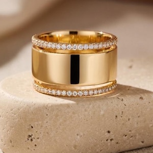 Accessoire de bague Oura Jonc pour l'éternité délicat Sertissage pavé Bague délicate CZ Mariage Cadeau de Noël de luxe