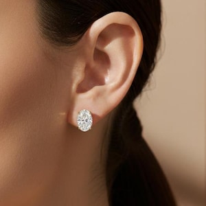 Moissanite Diamant Ohrstecker Oval geschnittene Ohrringe Oval Ohrringe Tropfen Diamant Ohrstecker Ohrringe baumeln Ohrstecker Hochzeit Ohrringe Valentinstag Geschenk