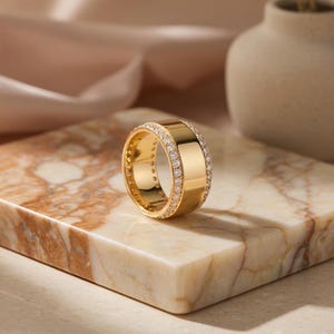 Oura ring accessory Dainty eternity band Pave setting Delicate ring CZ Wedding Luxurious Chrstimas Gift