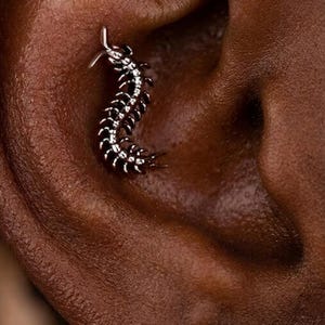 Titan ASTM F136 (tum 320) Tusenfoting, Centipede Invändigt gängat fäste 1 mm-1,6 mm (18ga-14ga) Lämplig för snäcka, helix, brosk, tragus