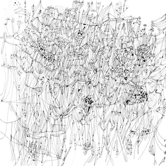 Meditation drawing - large scale print