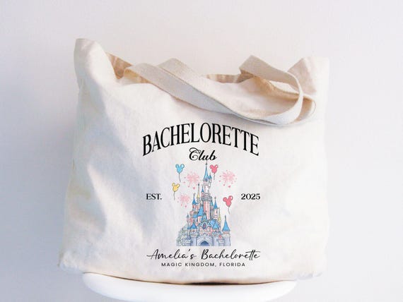 Custom Disney Bachelorette Bag, Disney Bride Bag, Magic Kingdom Bride Gifts, Disney Bridal Shower Gift, Disneyland Trip Bachelorette Bag