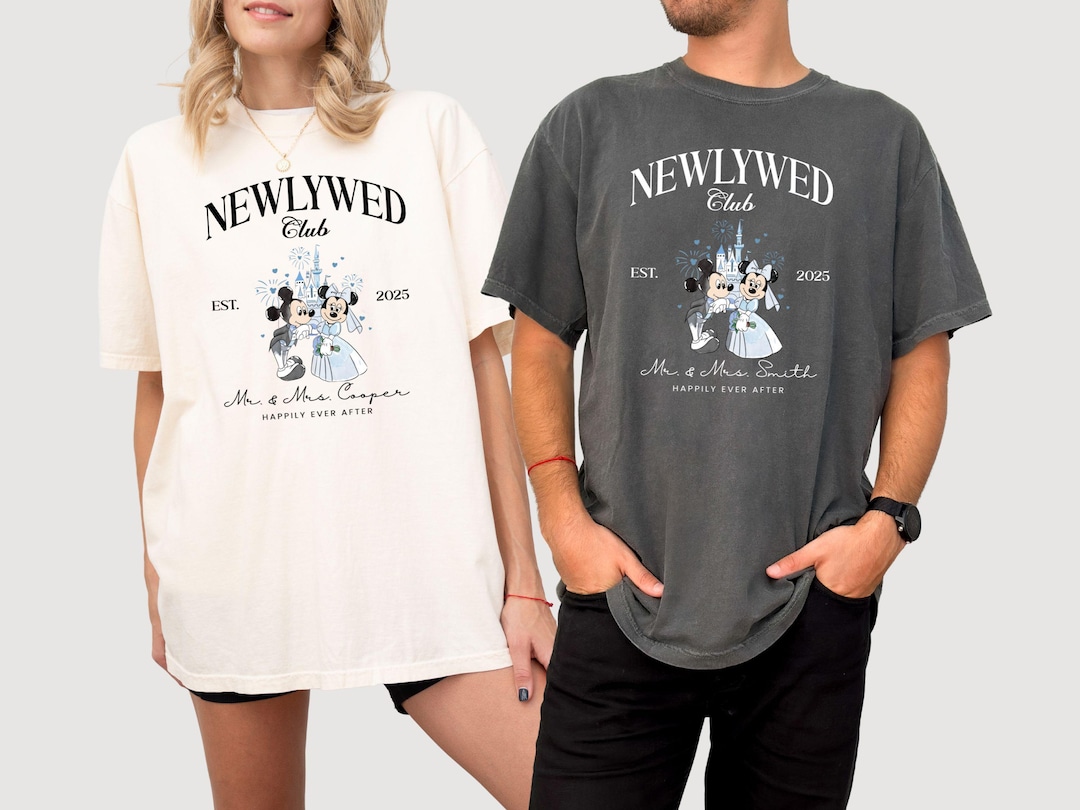 Custom Mickey Minnie Newlywed Club Shirts, Disney Honeymoon Shirts, Disney Wedding Gift, Just Married Shirts, Honeymoon Gift, Newlywed Gifts