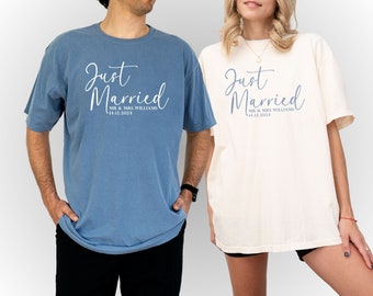 Monsieur Madame Just Married Shirts : t-shirts pour couple assortis Comfort Colors®