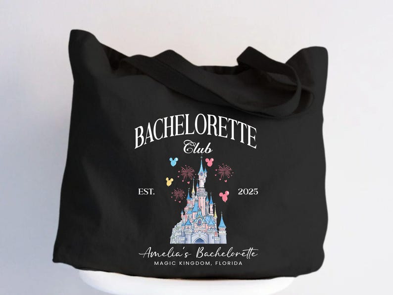 Custom Disney Bachelorette Tote Bag, Magic Kingdom Bridal Gift image 6