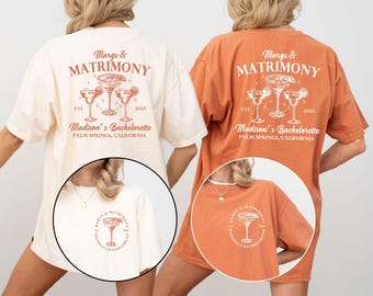 Margs & Matrimony Bachelorette Party T-Shirt: Tequila Bridal Shower