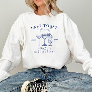 Last Toast On The Coast Custom Beach Bachelorette Sweatshirt, Beach Bridal Shower Outfits, Coastal Bachelorette Hoodie, Beach Bride Hoodie