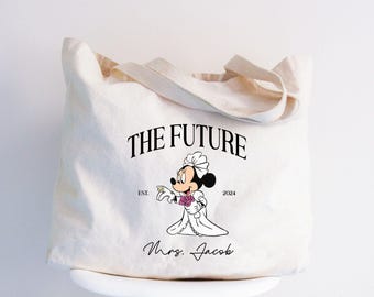 Bolso de mano personalizado de Minnie de Disney para novias, regalo de compromiso