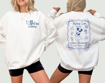 Custom Disney Bachelorette Sweatshirts, Disney Bridesmaid Crewneck, Fairy Tale Bride Hoodie, Minnie Bride Gift