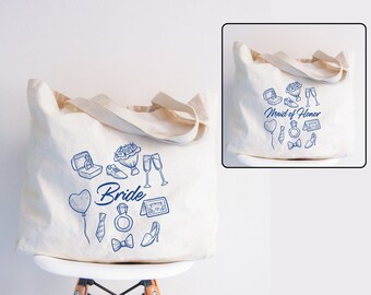 Bride Tote Bag, Wedding Party Gift, Bridesmaid Proposal, Moh Ask Gift