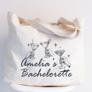 Custom Cocktail Bachelorette Party Tote Bag, Martini Bride Bag, Martini Bachelorette Gifts, Bridal Shower Bags, Bridesmaid Proposal Gift