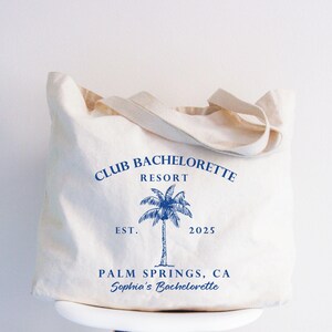 Custom Bachelorette Tote Bag: Palm Springs Beach Bridal Shower Favor - Etsy