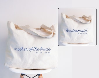 Personalized Mother Of The Bride Tote Bag, Mother Of The Groom Tote Bag, Bridesmaid Bag, Maid Of Honor Bag, Bride Team Gift, Bridesmaid Gift