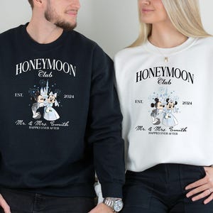 Custom Disney Honeymoon Sweatshirts, Mickey Minnie Honeymoon Hoodie, Honeymoon Trip Gifts, Disneyland Honeymooners Sweatshirts, Wedding Gift