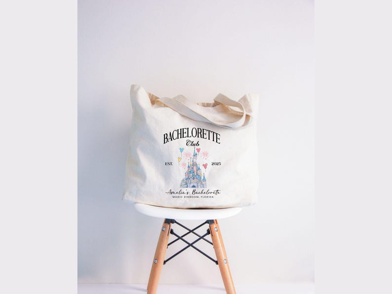 Custom Disney Bachelorette Tote Bag, Magic Kingdom Bridal Gift image 5