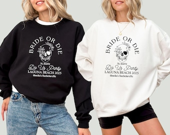 Bride Or Die Bachelorette Sweatshirt: Gothic Halloween Party Crewneck