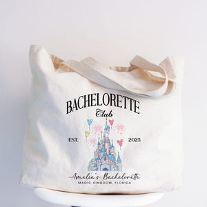 Custom Disney Bachelorette Tote Bag, Magic Kingdom Bridal Gift image 2