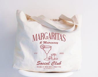 Margaritas and Matrimony Bachelorette Canvas Tote Bag