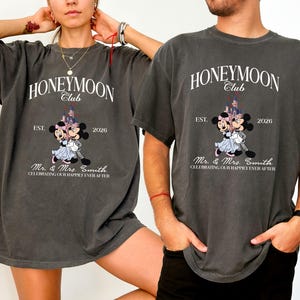 Custom Disney Honeymoon Shirt, Mickey Minnie Honeymoon Shirts Comfort Colors®, Wedding Gifts, Honeymooners Shirts, Honeymoon Gifts