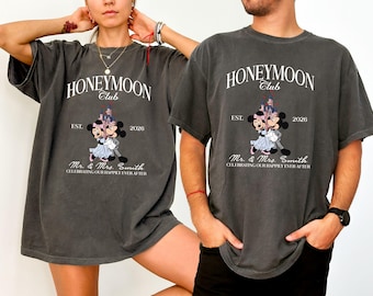 Custom Disney Honeymoon Shirt, Mickey Minnie Honeymoon Shirts Comfort Colors®, Wedding Gifts, Honeymooners Shirts, Honeymoon Gifts