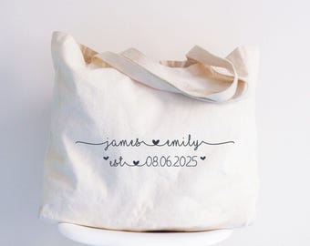 Custom Wedding Tote Bag: Personalized Engagement Gift