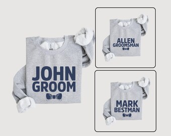 Custom Bachelor Party Sweatshirt: Groomsman Crewneck, Groom Squad Gift